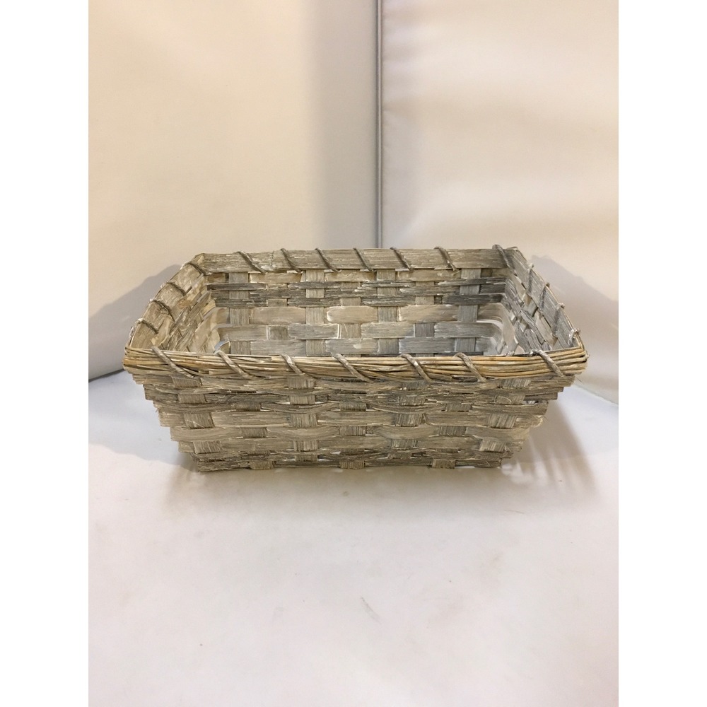 Woven Storage Basket Unisex OS Grey Whitewash Rustic Farmhouse Decor Coastal